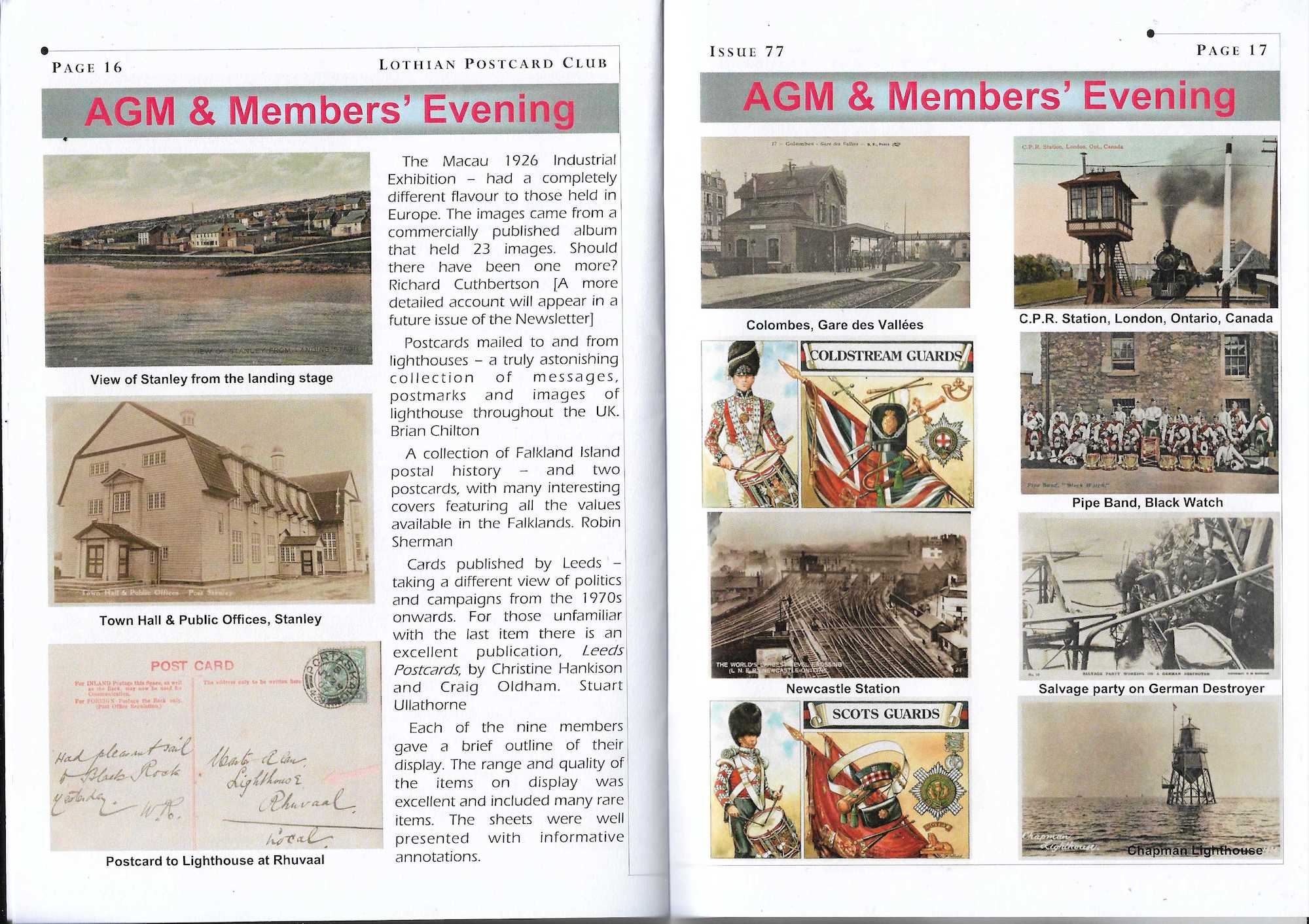 Sample pages from our Newsletter